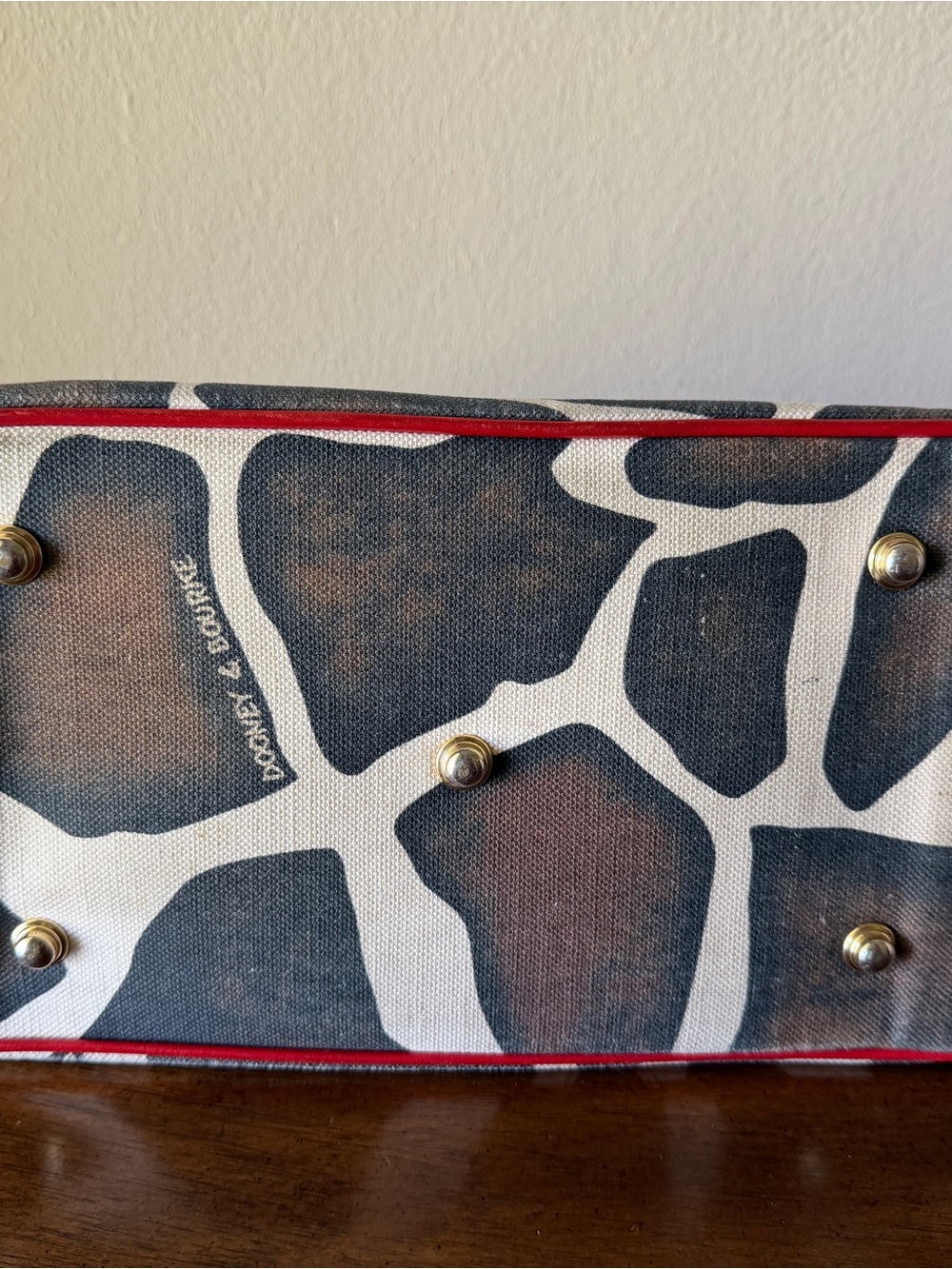 Dooney & Bourke Brown Giraffe-Print Tote with Red Trim - Picture 10 of 10